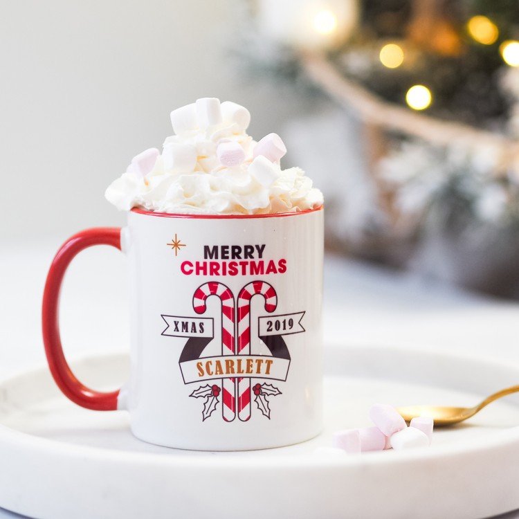 christmas mugs filled with candy