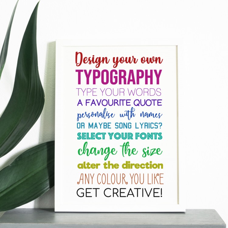 Design your own portrait Typography Poster - Background colour choices