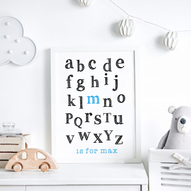 Kids Alphabet Name Typography Poster