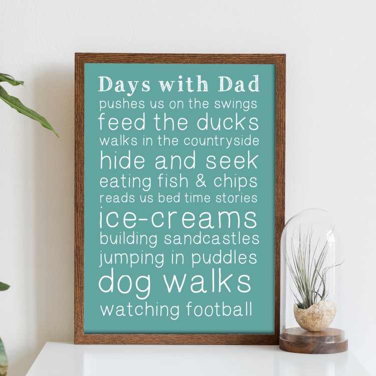 Days with Dad Typography Poster