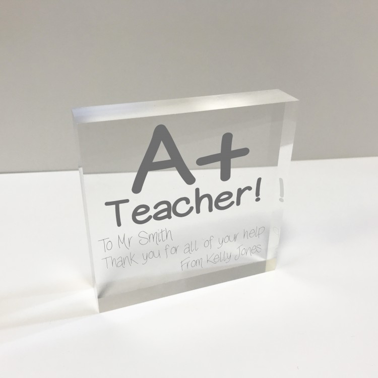 Teachers Gift | Personalised Glass Token | Engraved Handmade Gift ...