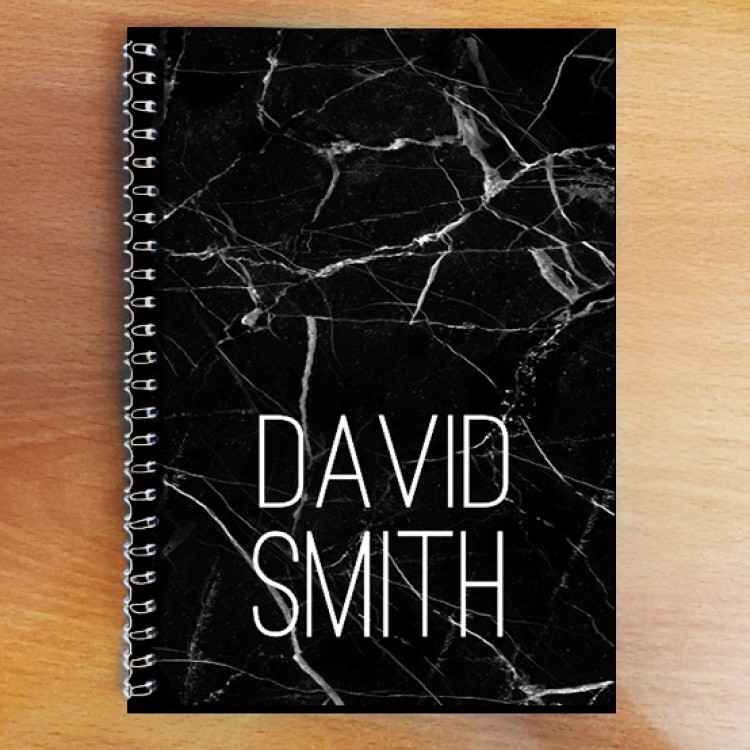 Personalised Photo Notebook - Black Marble A5
